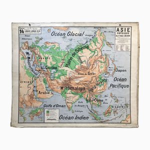 Carte Géographique Scolaire de l'Asie Physique N°14 par Vidal Lablache