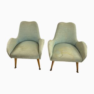 Mid-Century Armchairs in the style of Federico Munari, 1950s, Set of 2