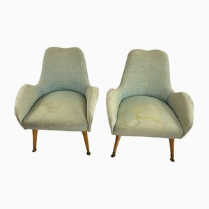 Mid-Century Sessel im Stil von Federico Munari, 1950er, 2er Set