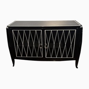 Art Deco Sideboard aus schwarzem Lack & Rhombus, 1920er