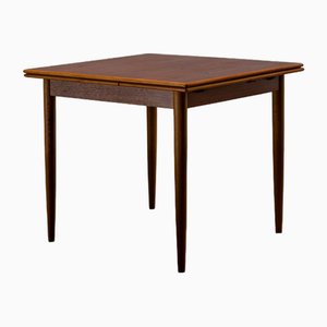 Square Teak Dining Table with Extensions, 1960s
