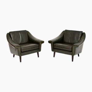 Vintage Danish Leather Matador Armchairs by Aage Christiansen, 1960s, Set of 2