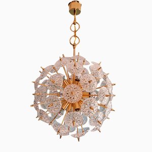 Sputnik Chandelier in Brass and Crystal from Val Saint-Lambert, 1960s