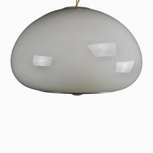 Lampada a sospensione bianca e nera di Pier Giacomo e Achille Castiglioni per Flos, 1965