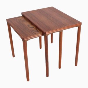 Dänische Vintage Teak Tische von EW Bach, 1960er, 2er Set