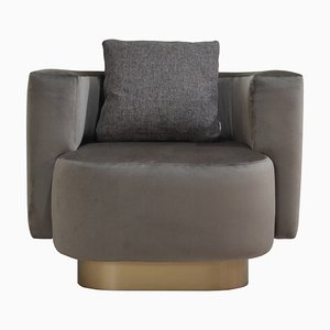 Fauteuil en Velours Moka Marron de Kabinet, Italie