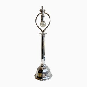Silvered Bronze Table Lamp Orient Express by René Prou, 1920s