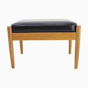 Tabouret en Cuir de Hêtre, Danemark, 1960s