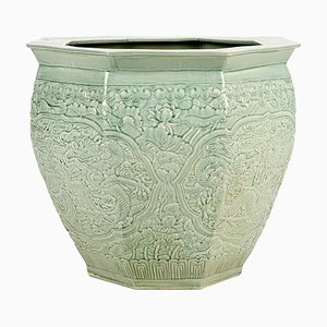 Vaso da fiori asiatico in ceramica