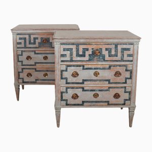 Swedish Painted Commodes, Set of 2