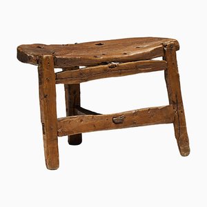 French Organic Tripod Bench in Wood, 1800s