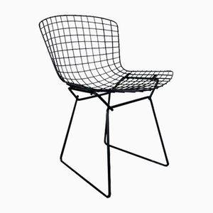 Sedia vintage nera di Harry Bertoia, anni '50