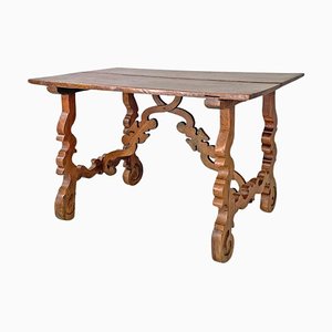 Italian Wooden Fratino Table with Decorated Legs, 1700s