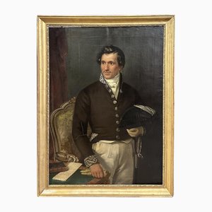 Retrato de un caballero en uniforme, de principios del siglo XIX, óleo sobre lienzo