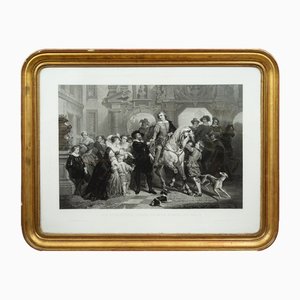 Van Dyck Greeting Rubens to Go to Italy, 19th Century, Print, Framed