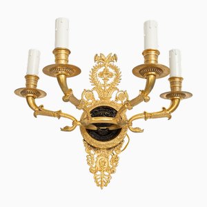 Lámparas de pared Imperio de bronce dorado, siglo XIX. Juego de 2