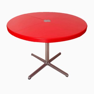 Round Red Plano Dining Table by Giancarlo Piretti from Castelli / Anonima Castelli, 1970s