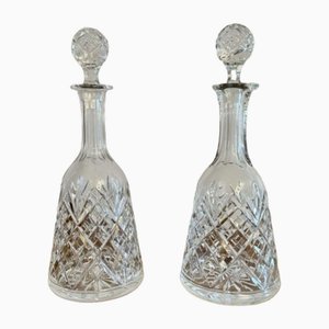 Antique Edwardian Bell-Shaped Decanters, 1900, Set of 2