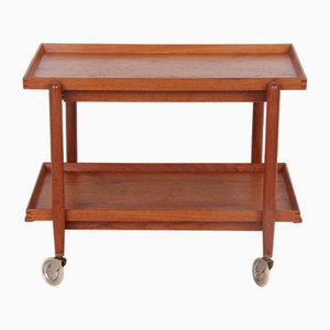 Tavolo Tray in teak con due vassoi di Poul Hundevad per Hundevad & Co.