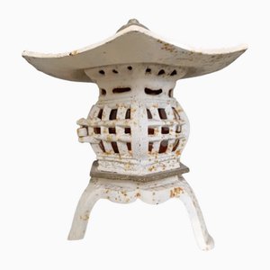 Portacandele vintage in ferro battuto a forma di pagoda, Giappone