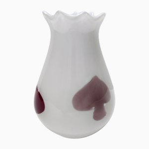 Vintage White Murano Glass Vase by Dino Martens for Aureliano Toso, 1950s