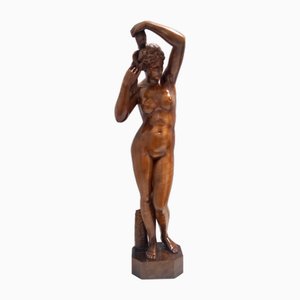 Cantù Artist, Sculpture of Nude Woman, 1960s, Walnut