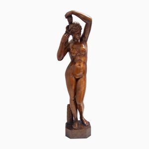 Cantù Artist, Skulptur einer nackten Frau, 1960er, Nussholz