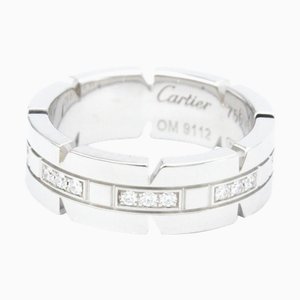 CARTIER Tank Francaise White Gold [18K] Anello Fashion Diamond Band in argento