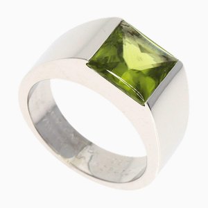 Anillo CARTIER Tank Peridot # 50 K18 White Gold para mujer