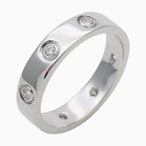 Bague CARTIER Femme 750WG 8P Plein de Diamants Love Or Blanc #48 Env. N° 8 Poli