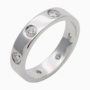 CARTIER Ring Women's 750WG 8P Full Diamond Love White Gold #48 Approx. No. 8 Polished