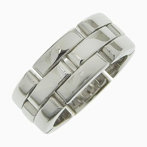 CARTIER Mailon Panthere 3 Row B4075000 K18 White Gold No. 10.5 Women's Ring