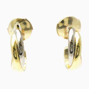 Cartier Trinity De No Stone Pink Gold [18K],White Gold [18K],Yellow Gold [18K] Hoop Earrings Gold,Pink Gold,Silver, Set of 2