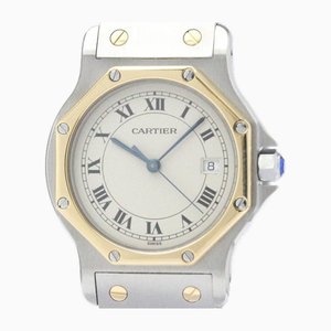 Santos Octagon 18K Gold Steel Automatic Mens Watch from Cartier