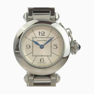 CARTIER Mispasha W3140007 Reloj analógico de cuarzo de acero inoxidable para mujer con esfera plateada