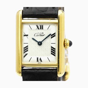 Reloj Must Tank de cuarzo chapado en oro de Cartier