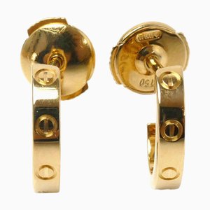 Cartier K18Yg Yellow Gold Mini Love Earrings B8028800 3.6G Ladies, Set of 2