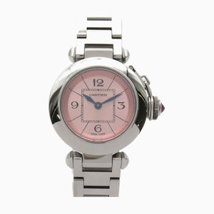 Reloj de pulsera Miss Pasha con cuarzo rosa de acero inoxidable de Cartier