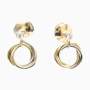 Trinity De Diamond and Pink Gold Drop Earrings from Cartier, Set of 2