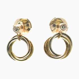 Cartier Trinity De B8043200 diamante oro rosa [18K], oro blanco [18K], oro amarillo [18K] Pendientes colgantes de oro, Juego de 2