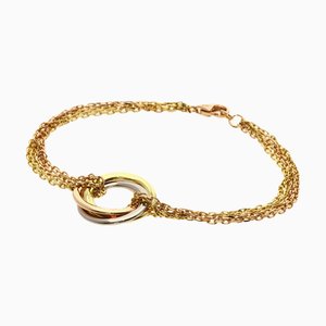 Trinity Triple Circle 4 Chain Bracelet in K18 Yellow Gold from Cartier