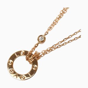 CARTIER K18PG Collar con círculo de amor en oro rosa B7224509 Diamante 6.0g 38 ~ 41cm Señoras
