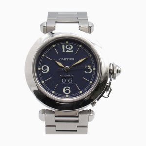 CARTIER Pasha C Wrist Watch W31047M7 Mechanical Automatic Blue Stainless Steel W31047M7