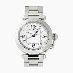 Pasha Uhr mit silbernem Zifferblatt von Cartier