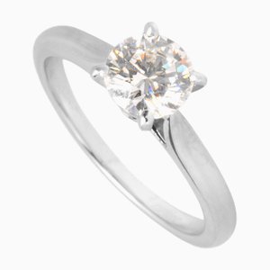 CARTIER 1895 Diamond 0.64ct Solitaire Ring #49 Pt950 Women's