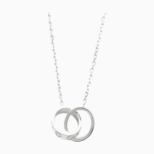 Collar de diamantes CARTIER Baby Love en oro blanco [18K] con diamantes para hombre, collar con colgante de moda para mujer [Silver]