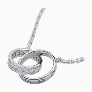 CARTIER Necklace Ladies 750WG Diamond Baby Love LOVE White Gold B7013700 Polished