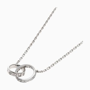 CARTIER Baby Love Diamond Necklace K18 White Gold Women's