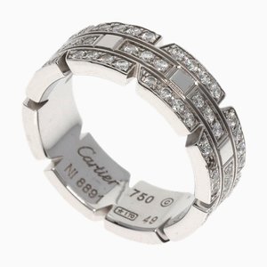 CARTIER Tank Française Full Diamond # 49 SM Anillo K18 White Gold para mujer