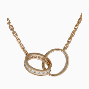 CARTIER Baby Love Necklace 18K K18 Pink Gold Diamond Unisex